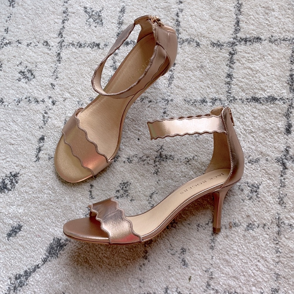 🆕 (Jack Rogers) Katherine High Heel, Rose Gold, NWT, NIB